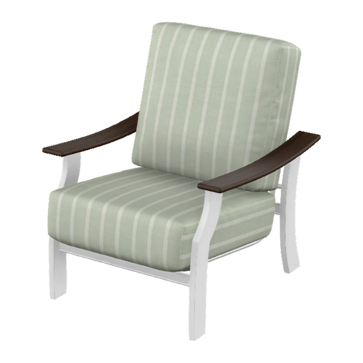 St. Catherine Cushion Armchair — Snow MGP / Chestnut Accents