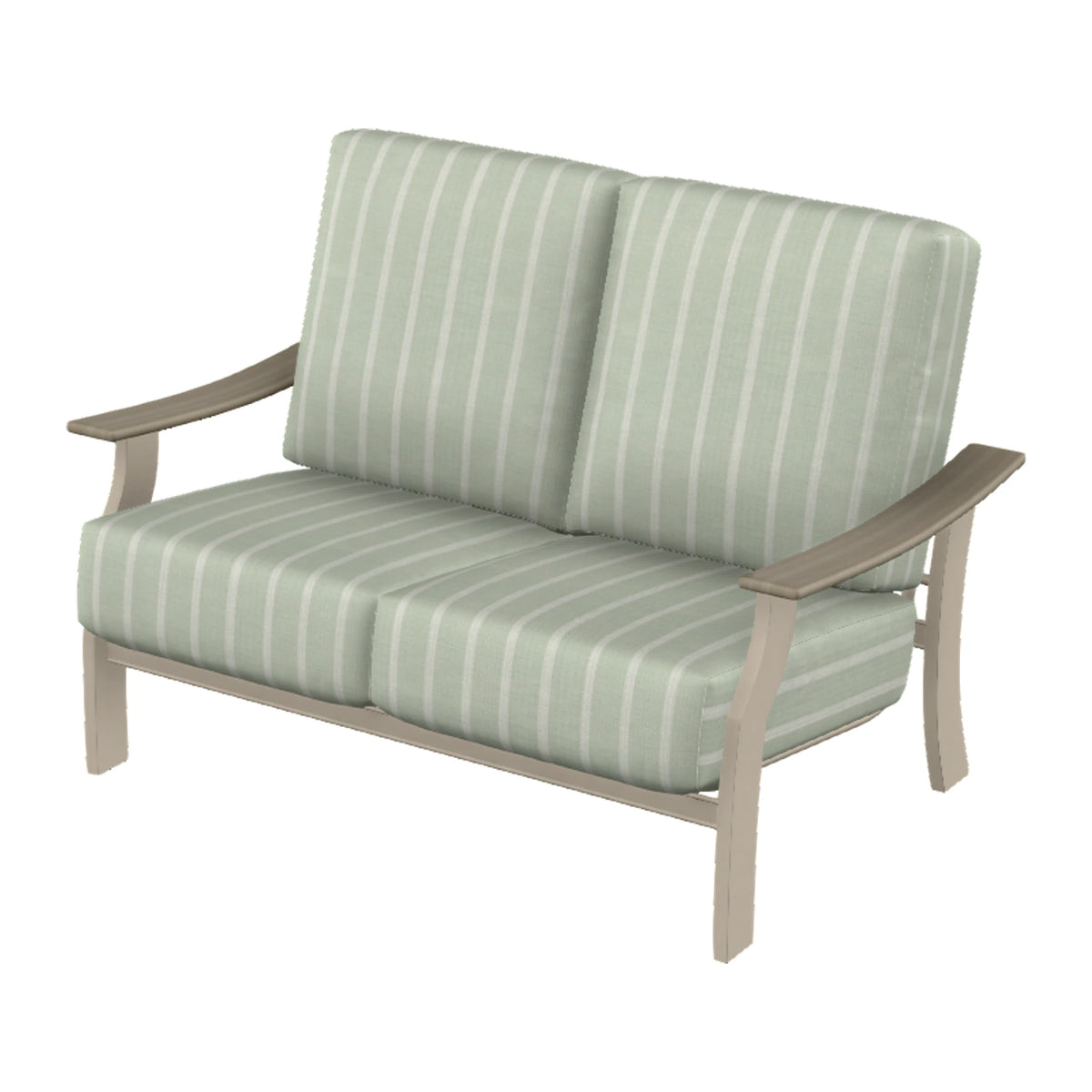 St. Catherine Cushion Loveseat — Desert Sand MGP / Weathered Wood Accent