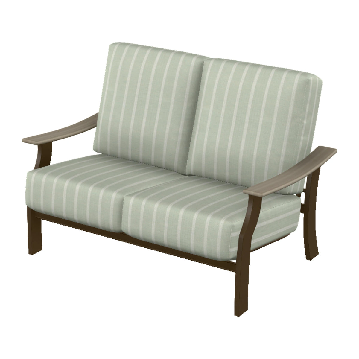 St. Catherine Cushion Loveseat — Kona MGP / Weathered Wood Accent