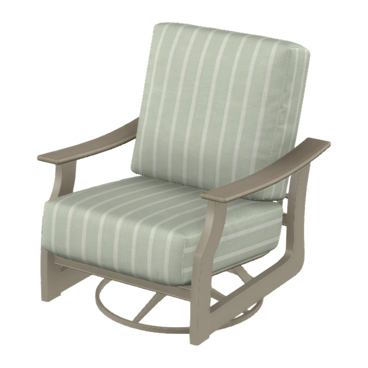 St. Catherine Cushion Swivel Rocker — Storm MGP / Weathered Wood Accent