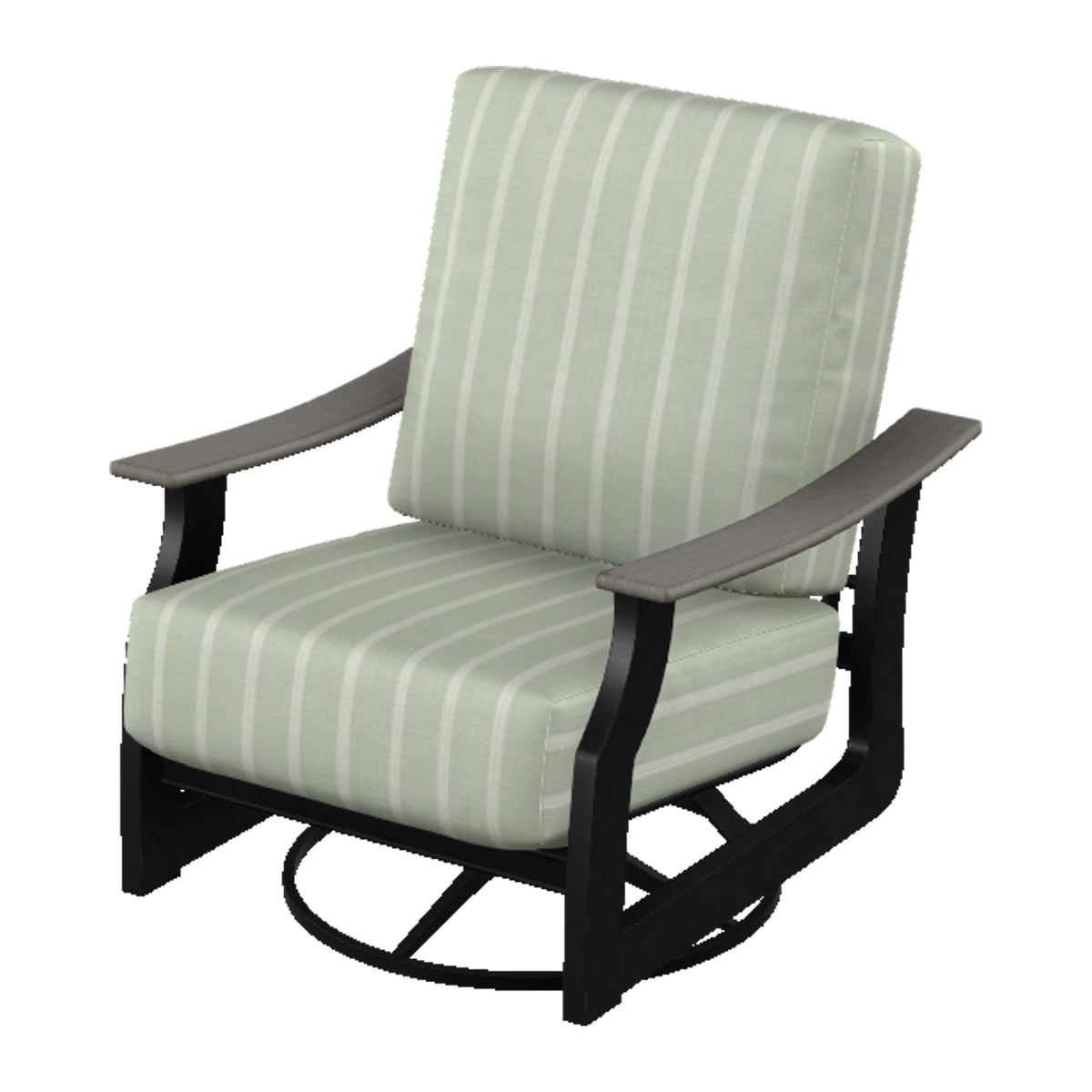 St. Catherine Cushion Swivel Rocker — Black MGP / Boardwalk Accents