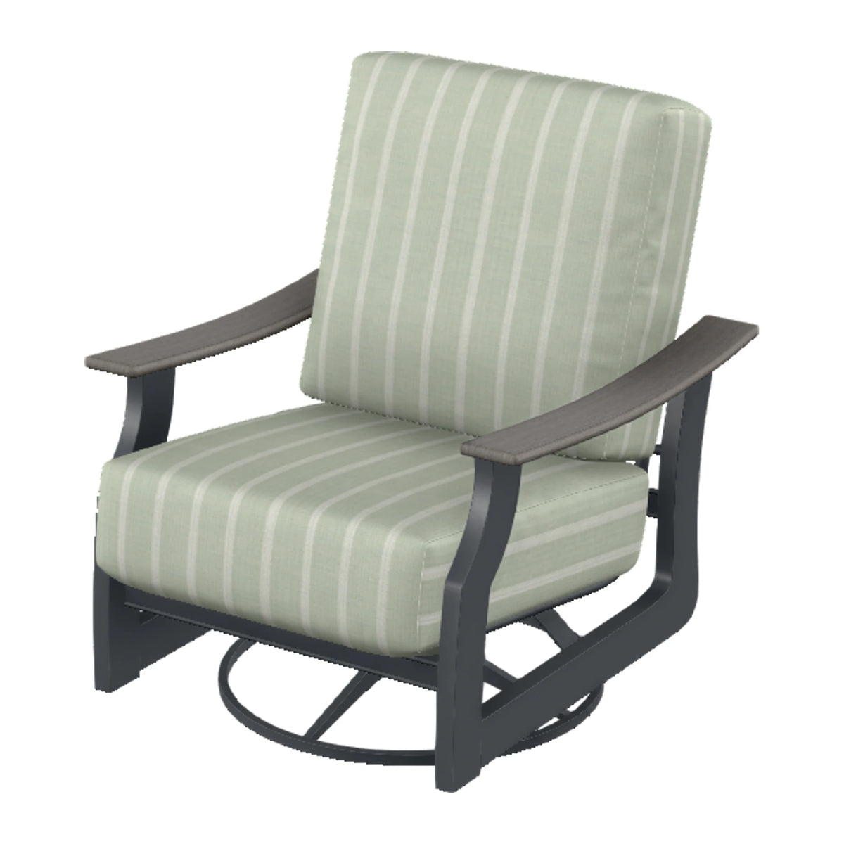 St. Catherine Cushion Swivel Rocker — Classic Graphite MGP / Boardwalk Accents