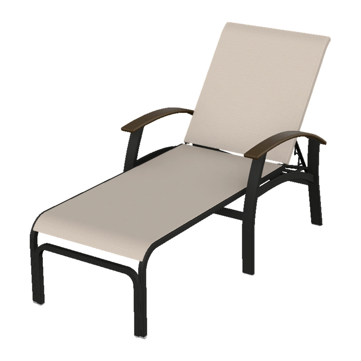 Belle Isle Sling Chaise — Black PC / Kona Accents