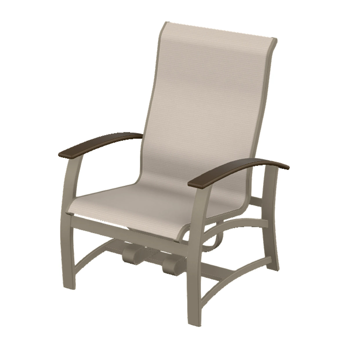 Belle Isle Sling Chat Chair w/ Hidden Motion — Storm PC / Kona Accents