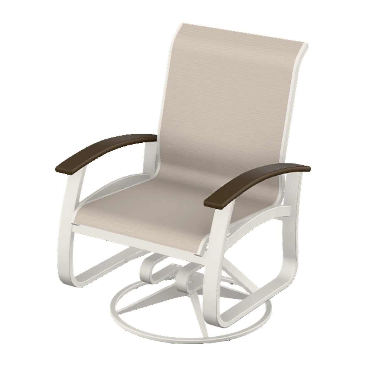 Belle Isle Sling Swivel Rocker — Snow PC / Kona Accents
