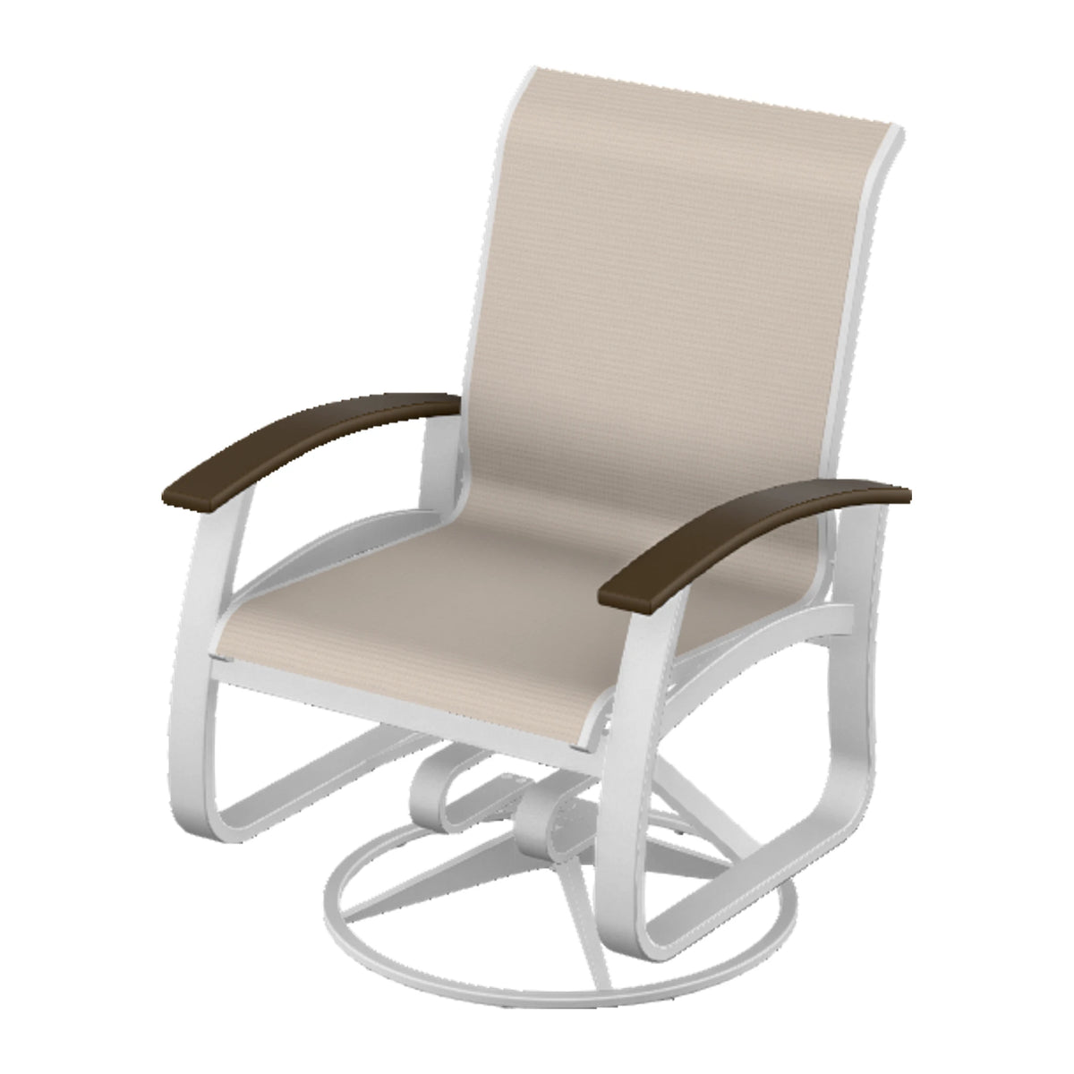 Belle Isle Sling Swivel Rocker — White Txt PC / Kona Accents
