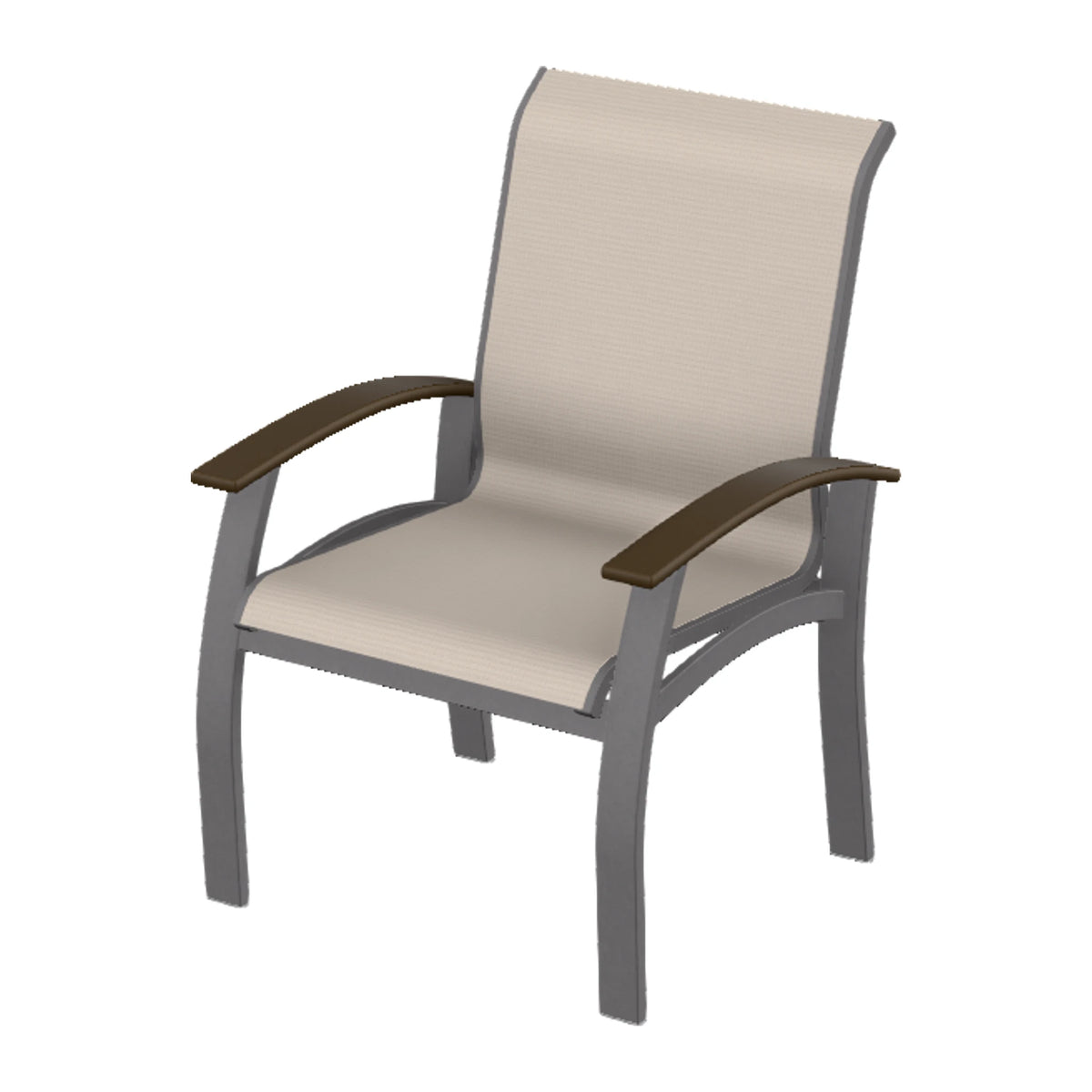 Belle Isle Sling Dining Armchair — Graphite Txt PC / Kona Accents