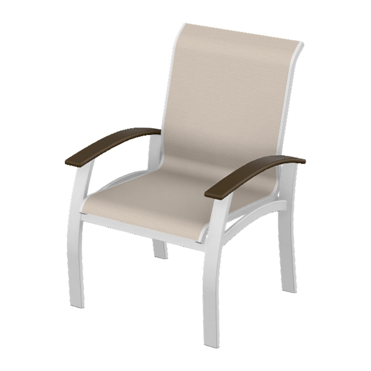 Belle Isle Sling Dining Armchair — White Txt PC / Kona Accents