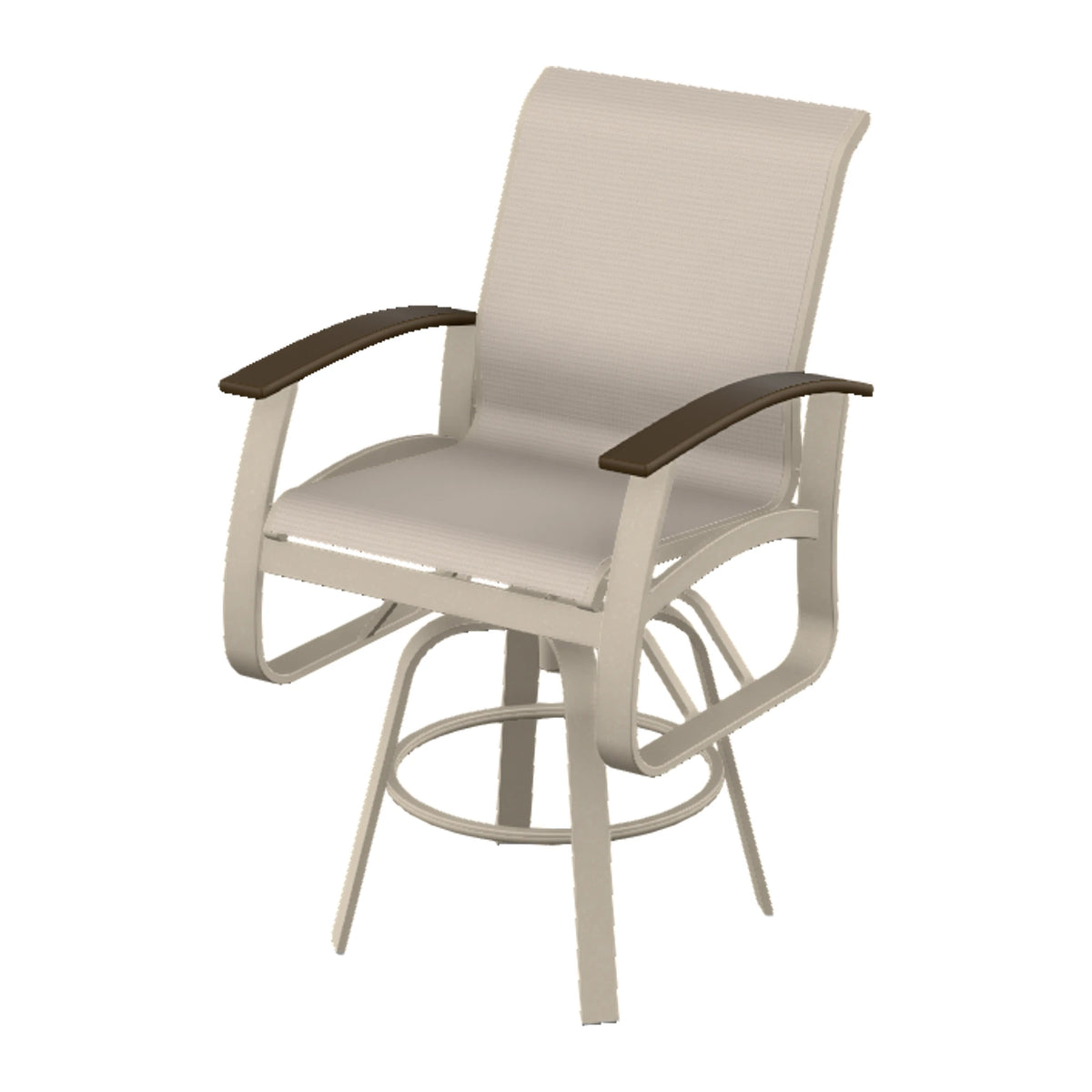 Belle Isle Sling Bar Swivel Chair — Desert Sand PC / Kona Accents