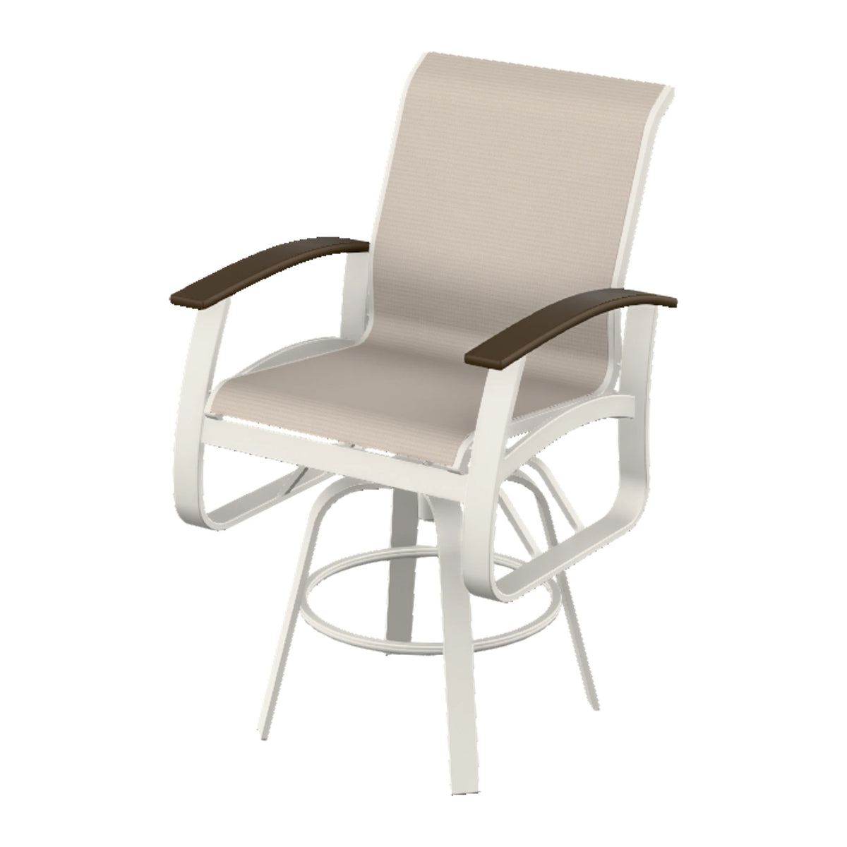Belle Isle Sling Bar Swivel Chair — Snow PC / Kona Accents