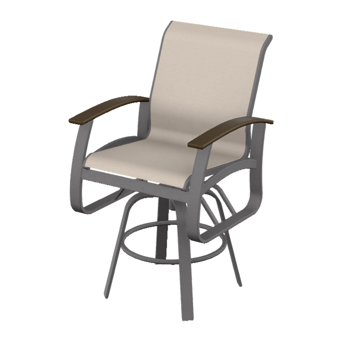 Belle Isle Sling Bar Swivel Chair — Graphite Txt PC / Kona Accents