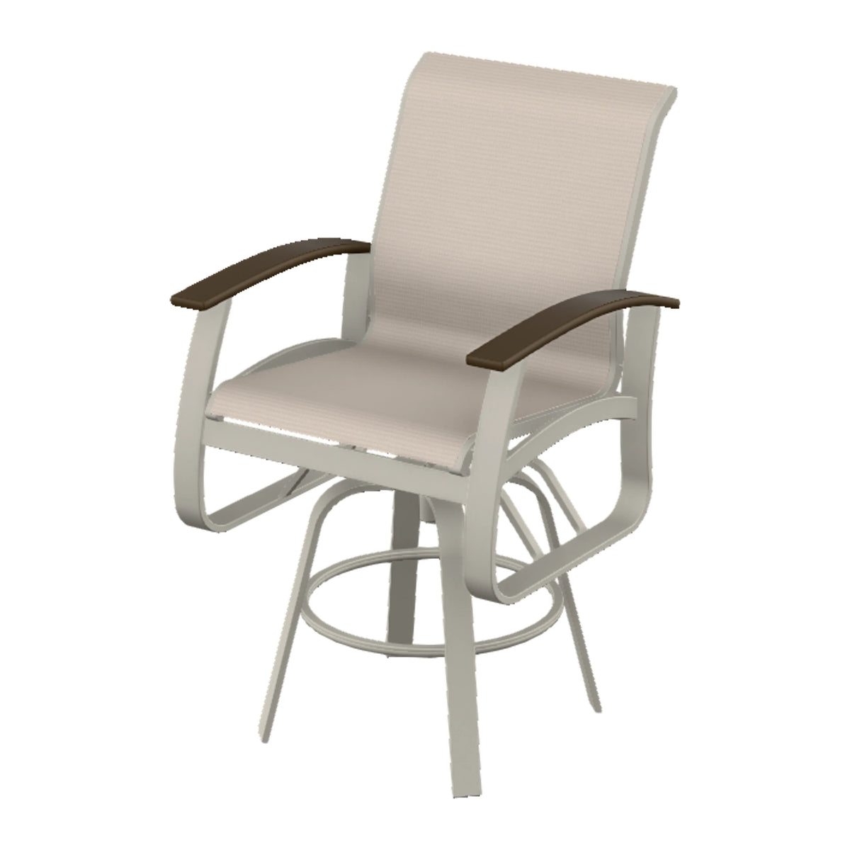 Belle Isle Sling Bar Swivel Chair — Warm Grey PC / Kona Accents