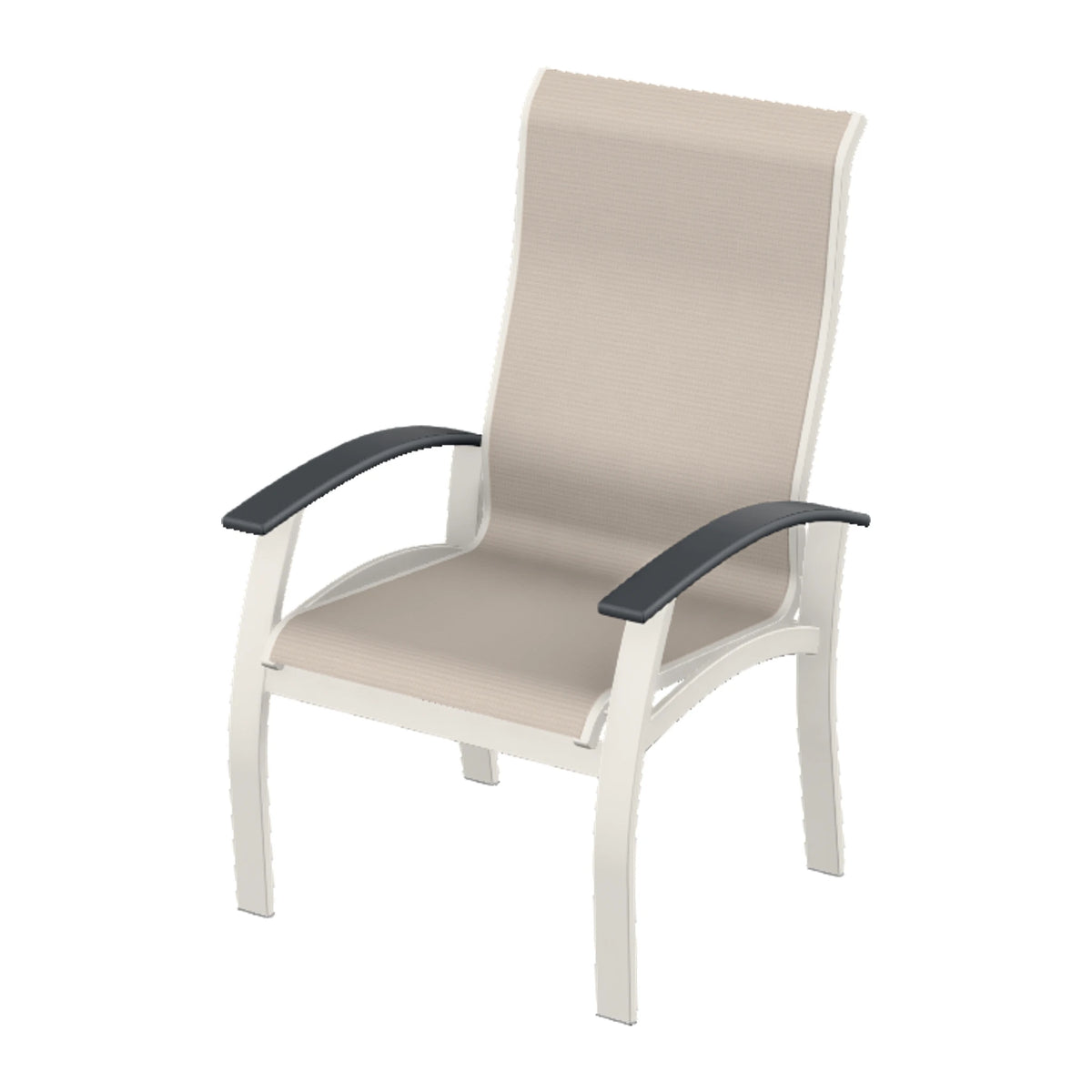 Belle Isle Sling Supreme Height Armchair — Snow PC / Graphite Accents
