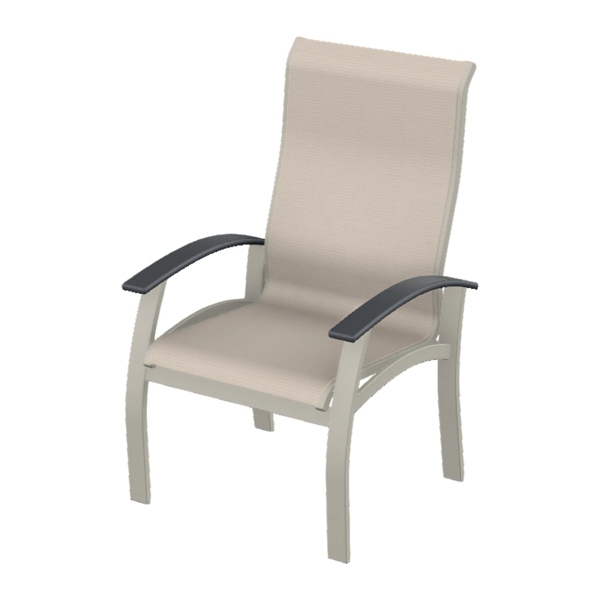 Belle Isle Sling Supreme Height Armchair — Warm Grey PC / Graphite Accents
