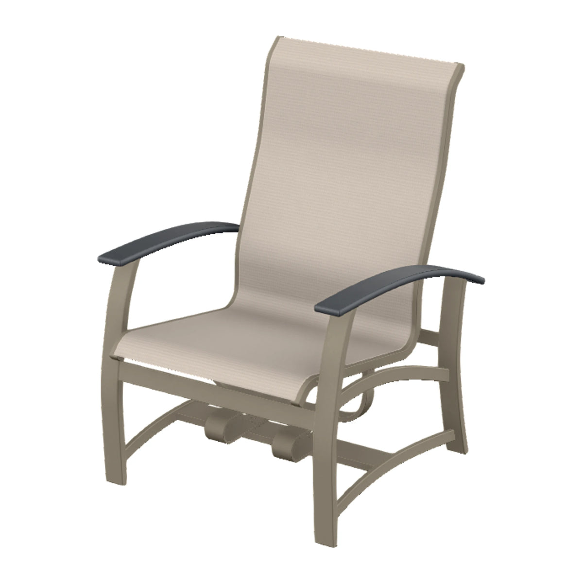 Belle Isle Sling Chat Chair w/ Hidden Motion — Storm PC / Graphite Accents