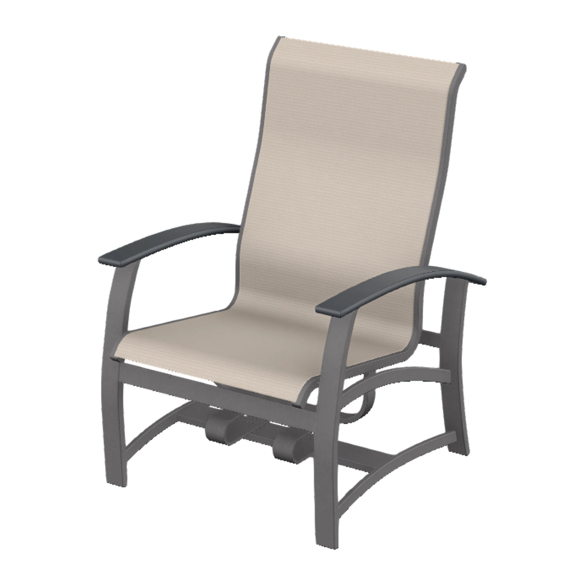 Belle Isle Sling Chat Chair w/ Hidden Motion — Graphite Txt PC / Graphite Accents