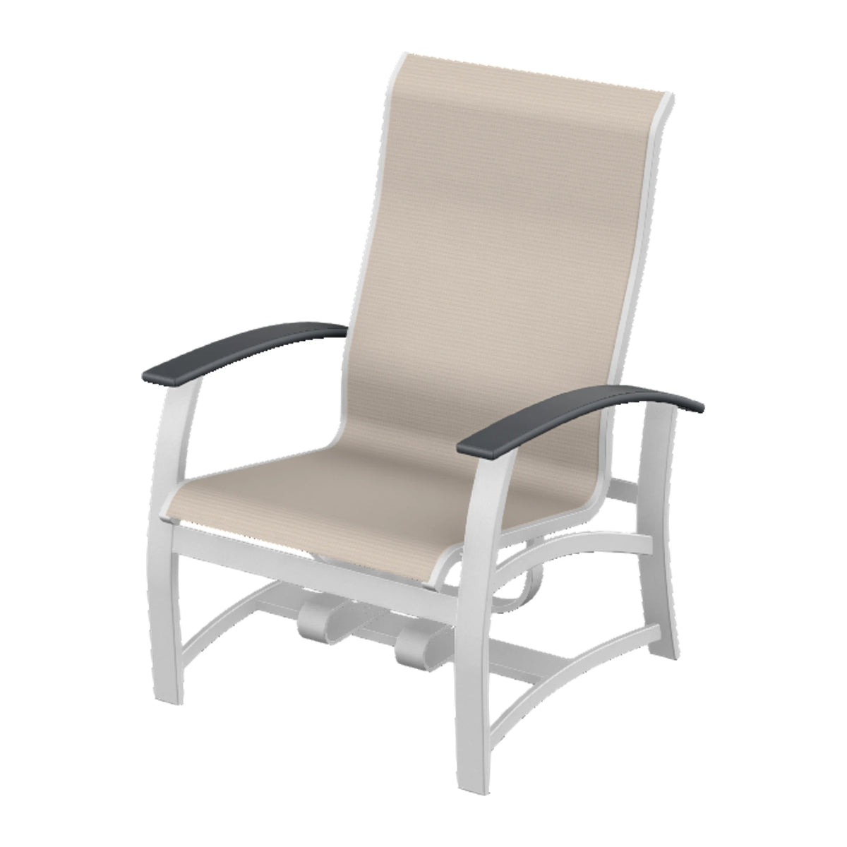 Belle Isle Sling Chat Chair w/ Hidden Motion — White Txt PC / Graphite Accents