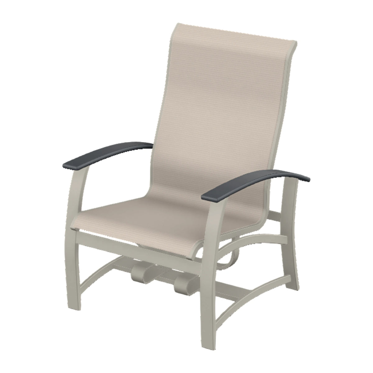 Belle Isle Sling Chat Chair w/ Hidden Motion — Warm Grey PC / Graphite Accents