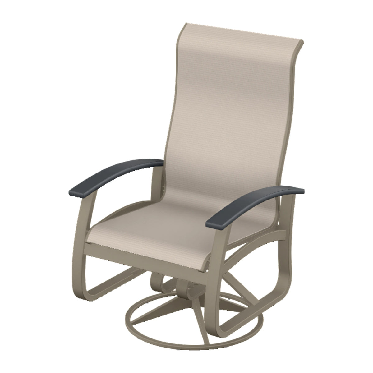 Belle Isle Sling Supreme Height Swivel Rocker — Storm PC / Graphite Accents