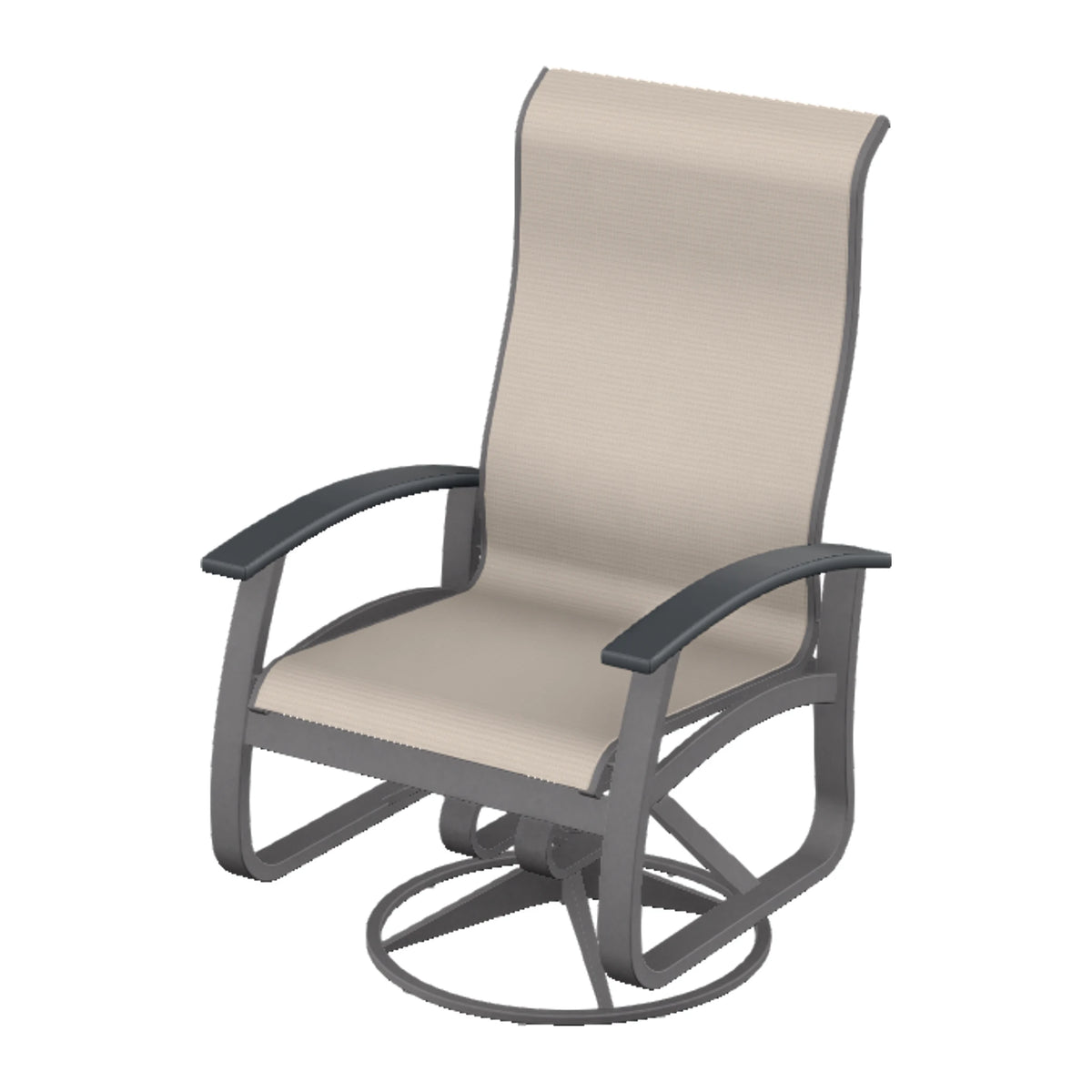 Belle Isle Sling Supreme Height Swivel Rocker — Graphite Txt PC / Graphite Accents