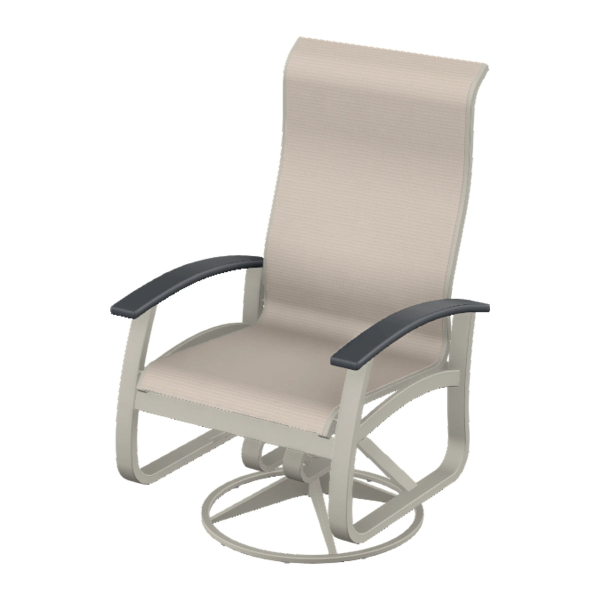 Belle Isle Sling Supreme Height Swivel Rocker — Warm Grey PC / Graphite Accents