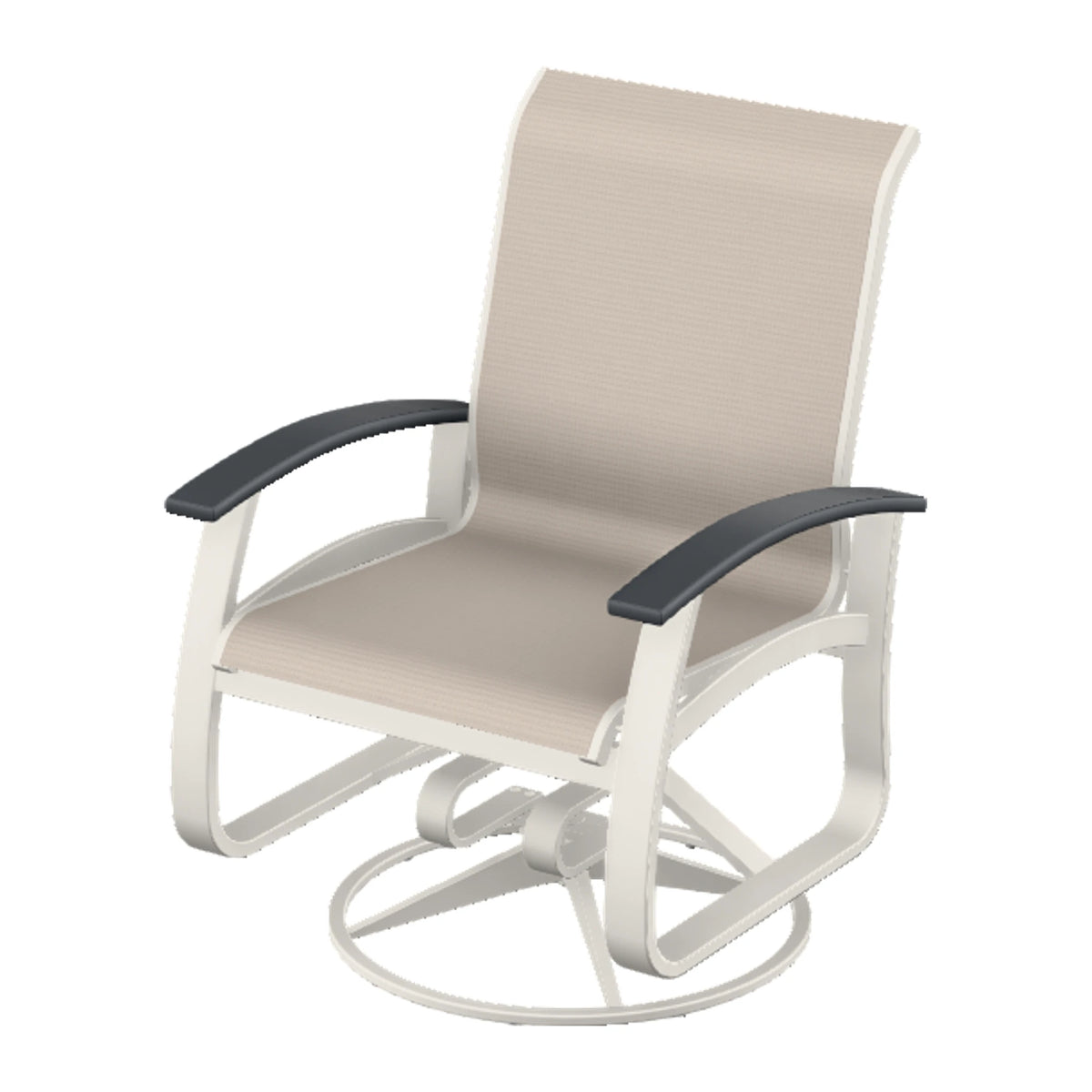 Belle Isle Sling Swivel Rocker — Snow PC / Graphite Accents