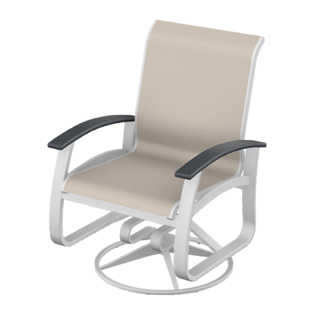 Belle Isle Sling Swivel Rocker — White Txt PC / Graphite Accents