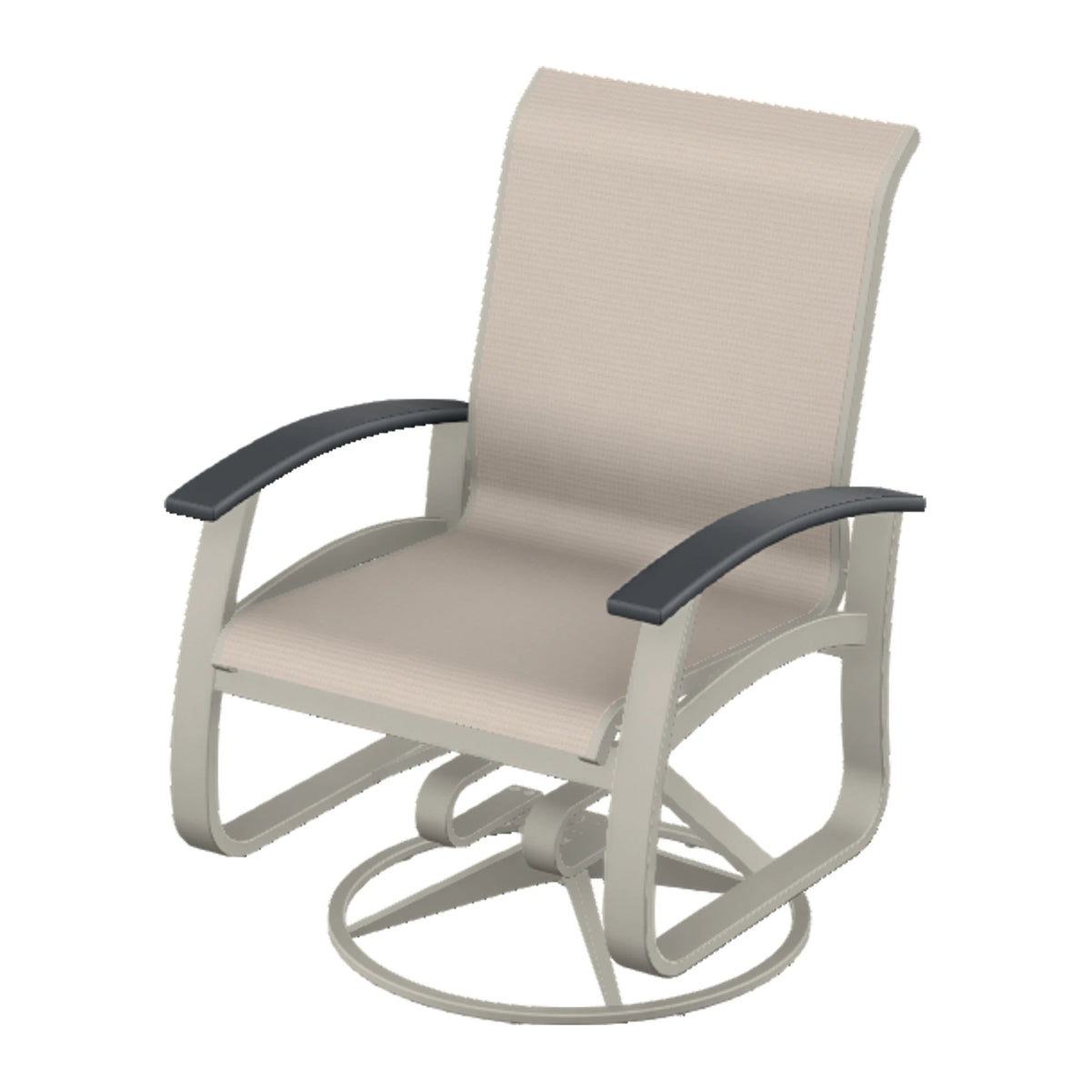 Belle Isle Sling Swivel Rocker — Warm Grey PC / Graphite Accents