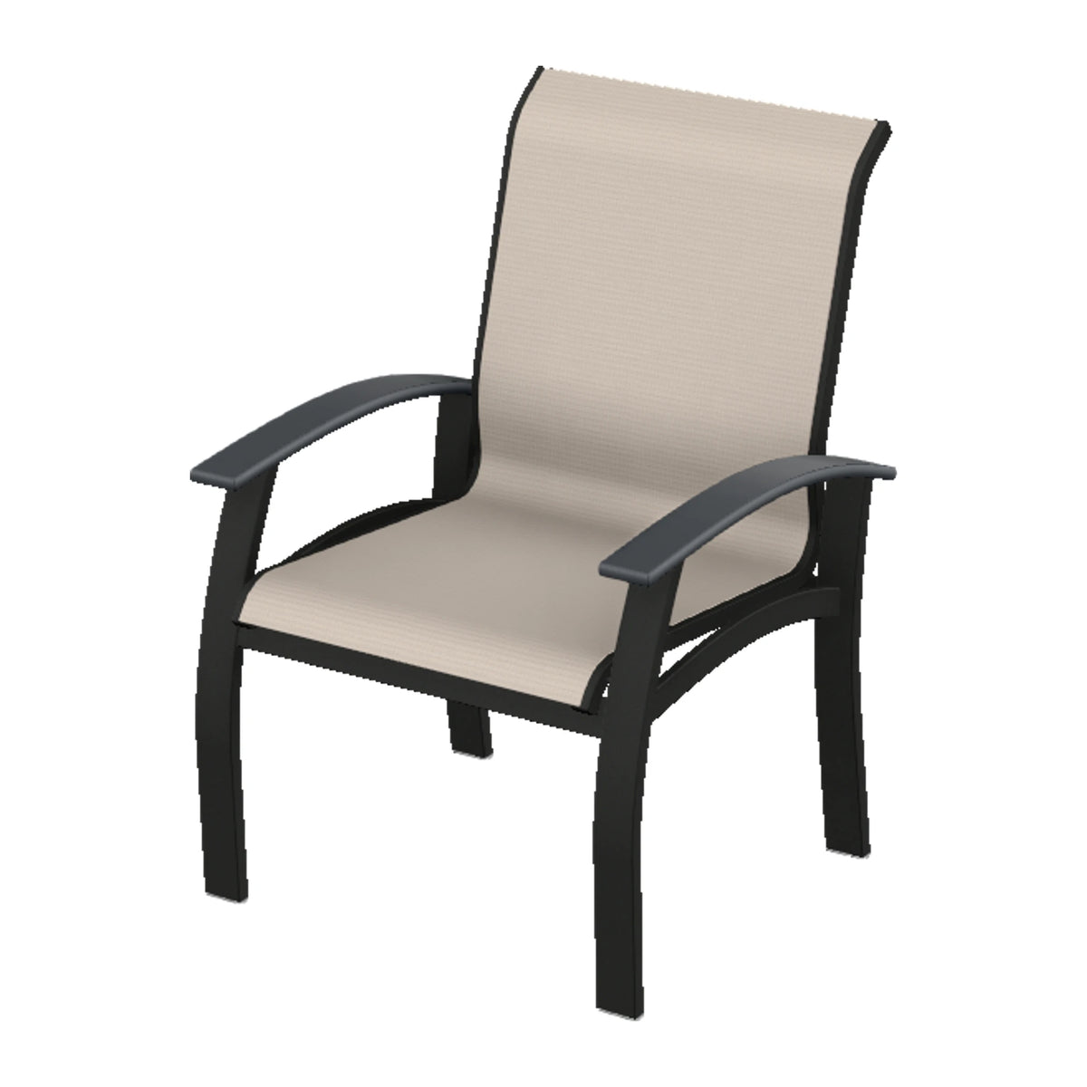 Belle Isle Sling Dining Armchair — Black PC / Graphite Accents