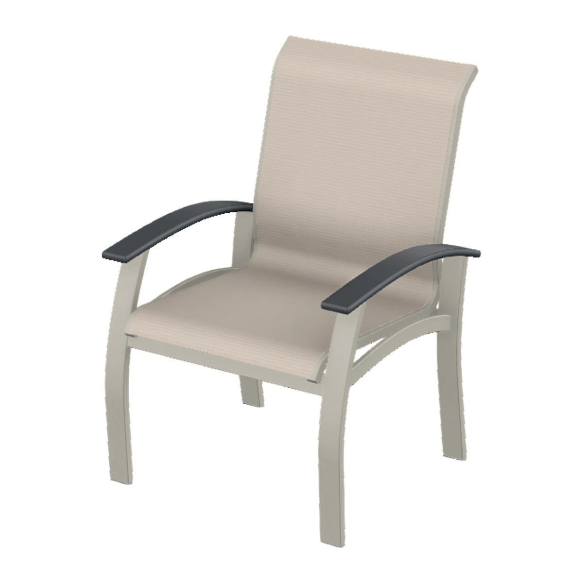 Belle Isle Sling Dining Armchair — Warm Grey PC / Graphite Accents