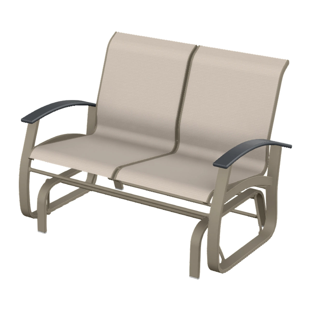Belle Isle Sling Loveseat Glider — Storm PC / Graphite Accents