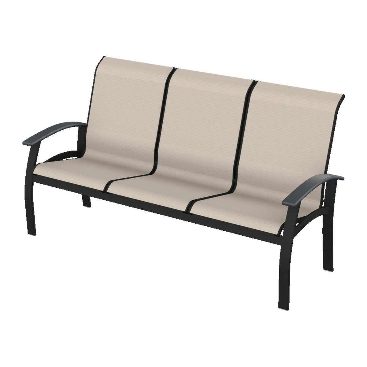 Belle Isle Sling Sofa — Black PC / Graphite Accents