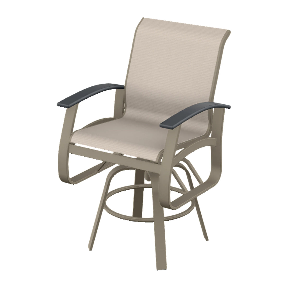 Belle Isle Sling Balcony Swivel Chair — Storm PC / Graphite Accents