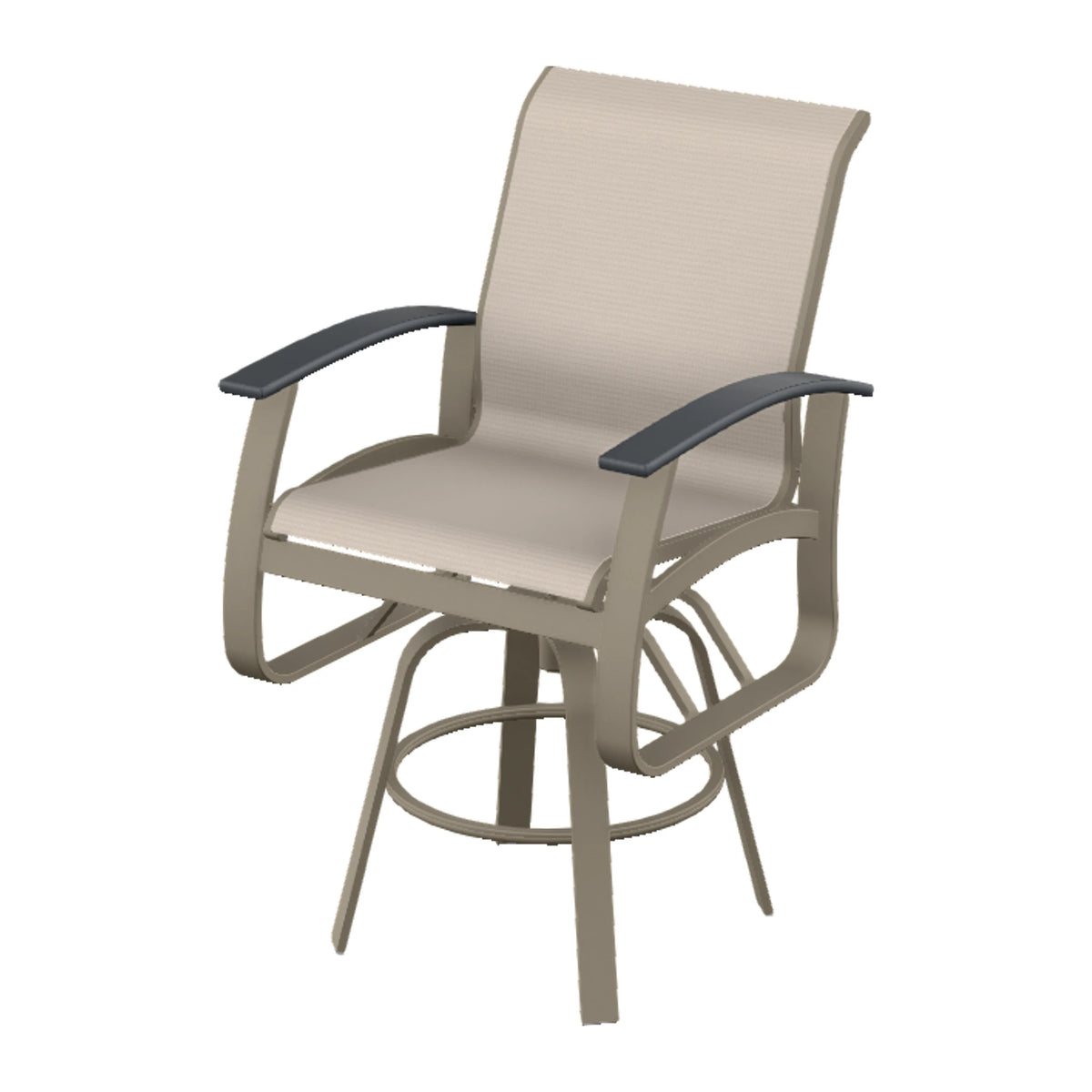 Belle Isle Sling Bar Swivel Chair — Storm PC / Graphite Accents