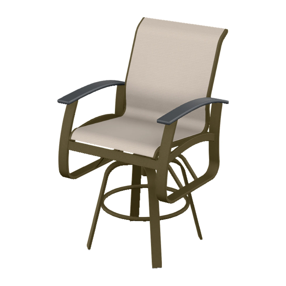Belle Isle Sling Bar Swivel Chair — Beachwood PC / Graphite Accents