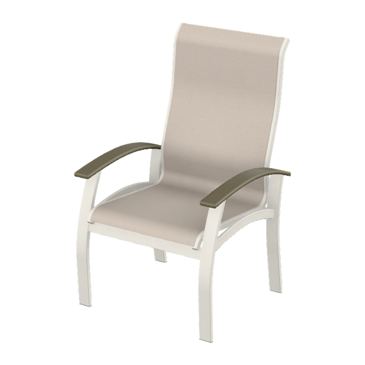 Belle Isle Sling Supreme Height Armchair — Snow PC / Beachwood Accents