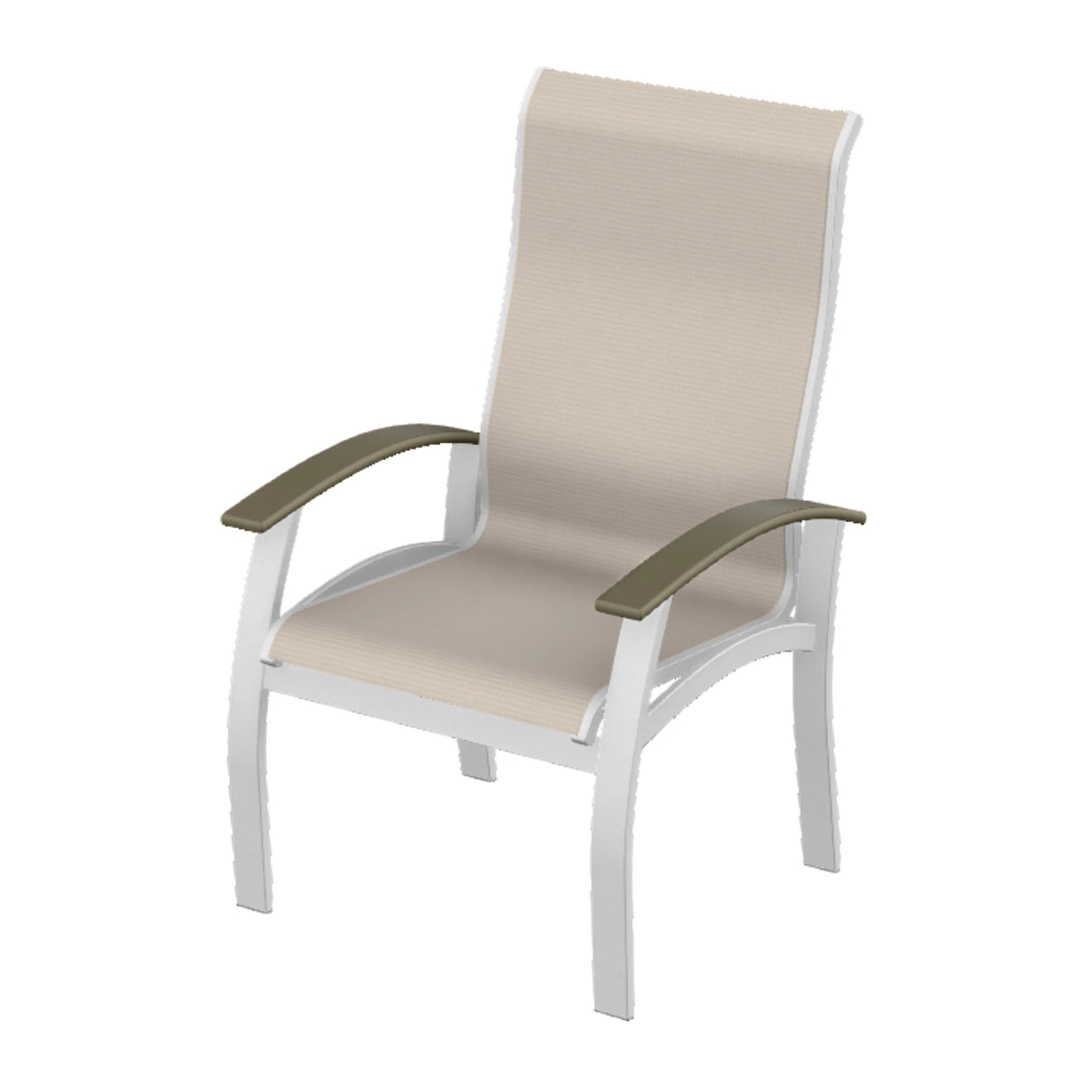 Belle Isle Sling Supreme Height Armchair — White Txt PC / Beachwood Accents