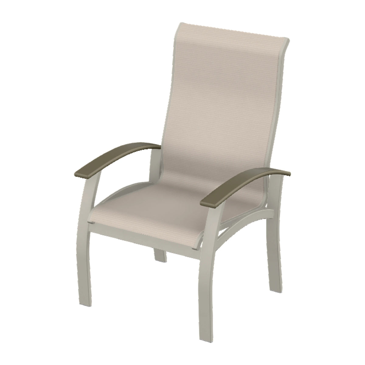 Belle Isle Sling Supreme Height Armchair — Warm Grey PC / Beachwood Accents