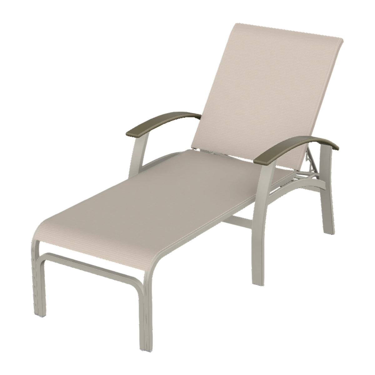 Belle Isle Sling Chaise — Warm Grey PC / Beachwood Accents