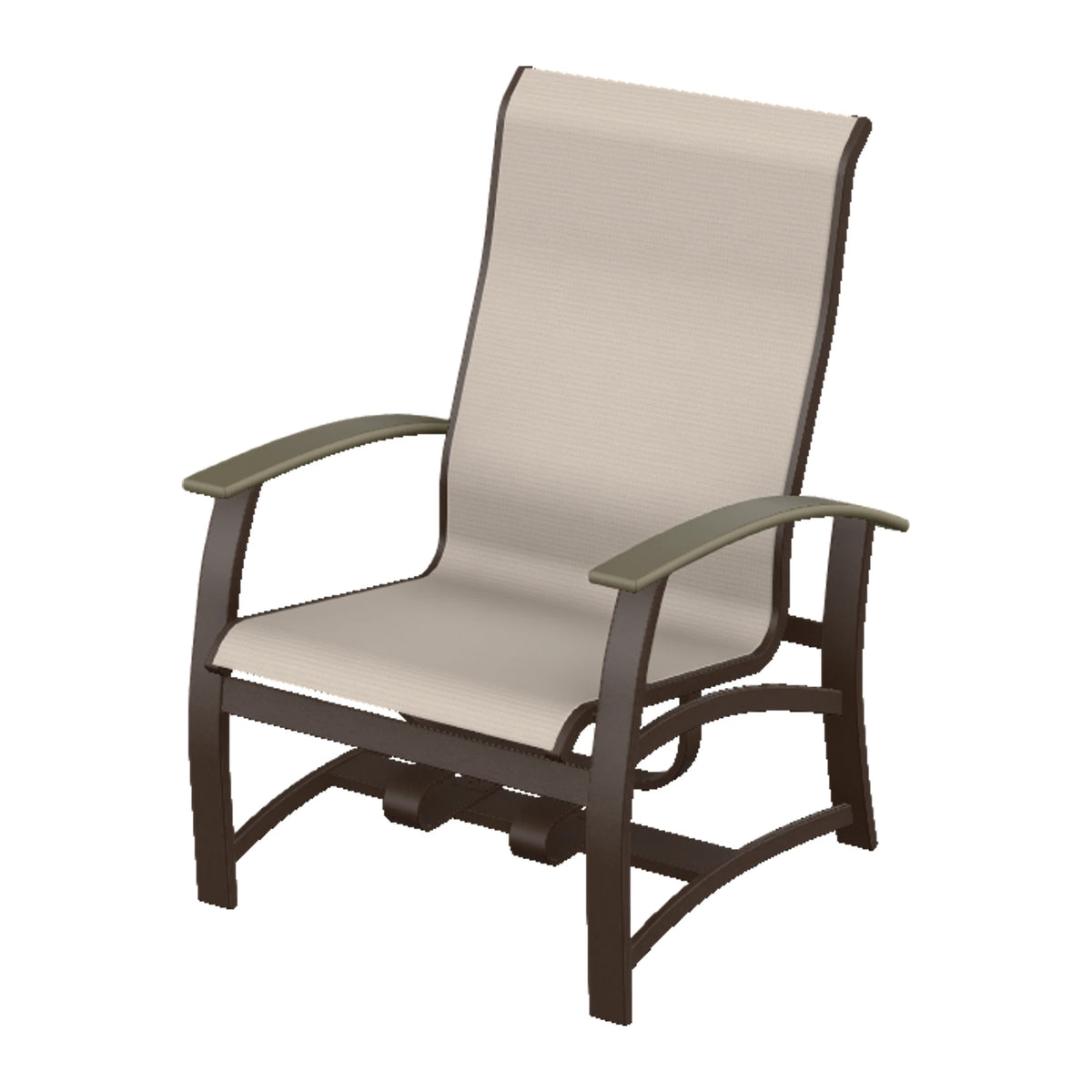 Belle Isle Sling Chat Chair w/ Hidden Motion — Kona PC / Beachwood Accents