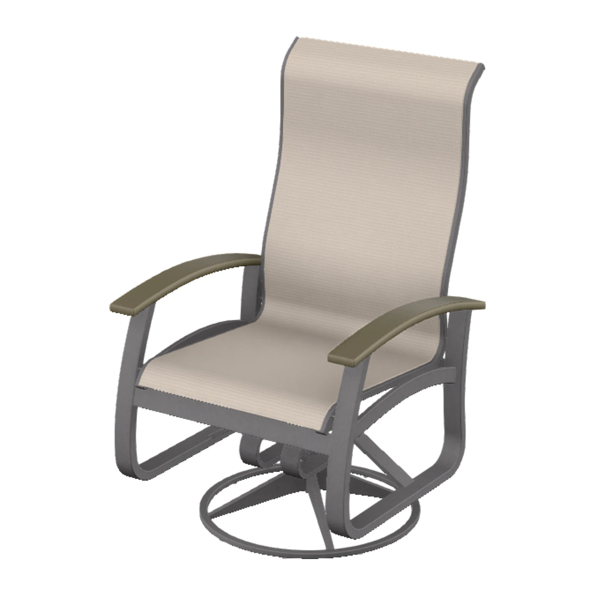 Belle Isle Sling Supreme Height Swivel Rocker — Graphite Txt PC / Beachwood Accents