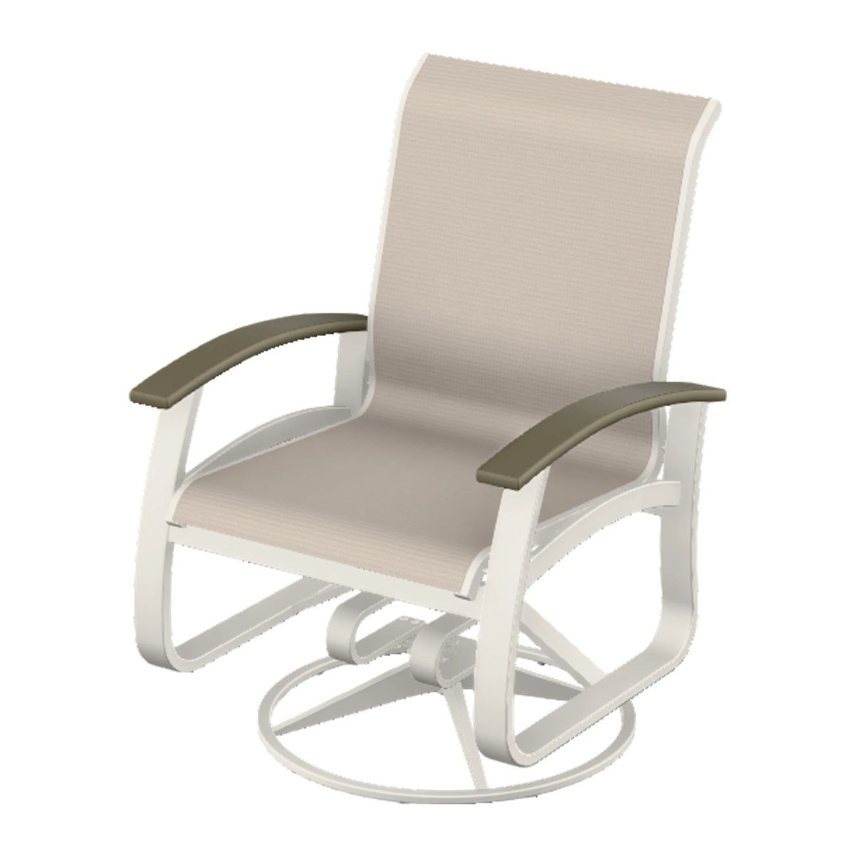 Belle Isle Sling Swivel Rocker — Snow PC / Beachwood Accents