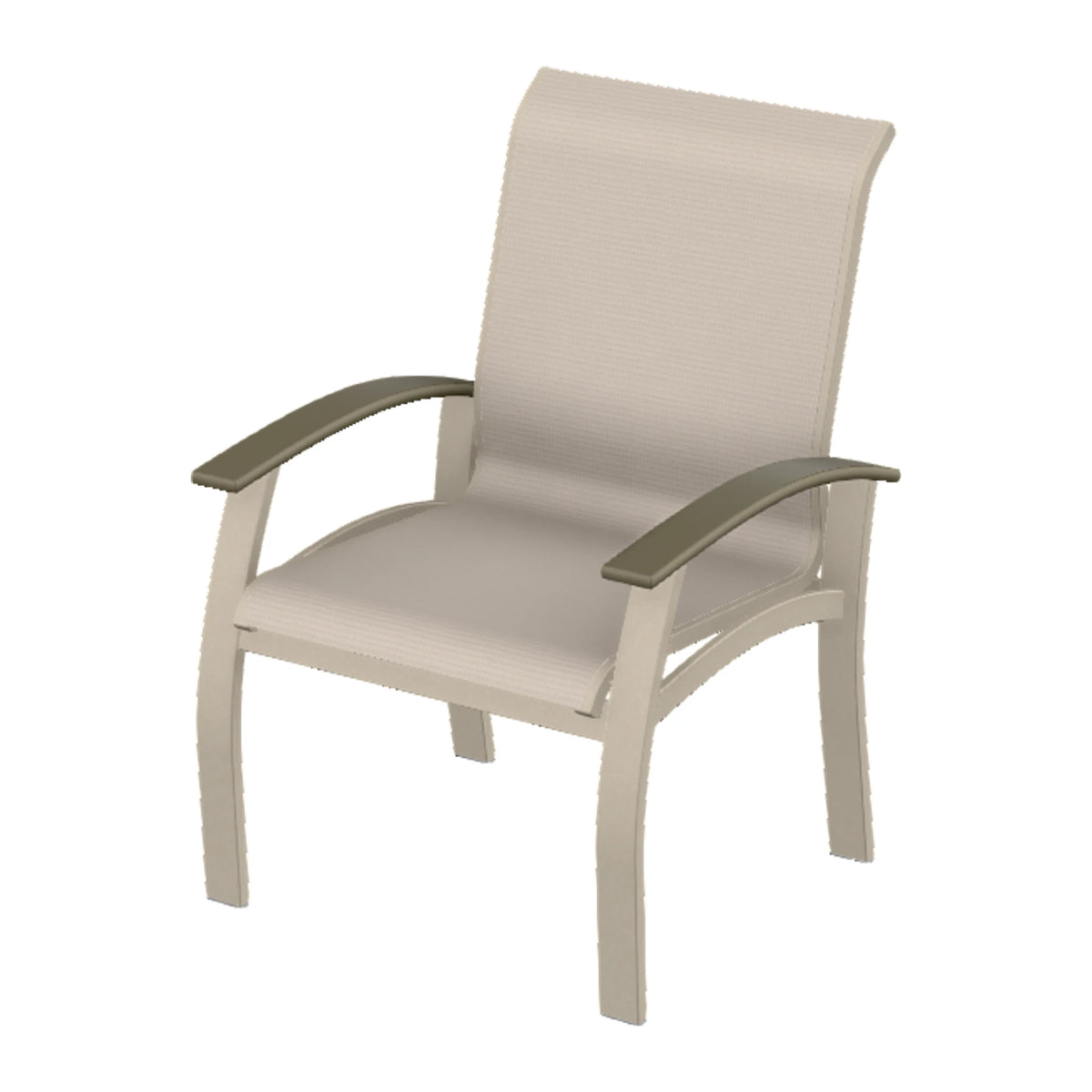 Belle Isle Sling Dining Armchair — Desert Sand PC / Beachwood Accents