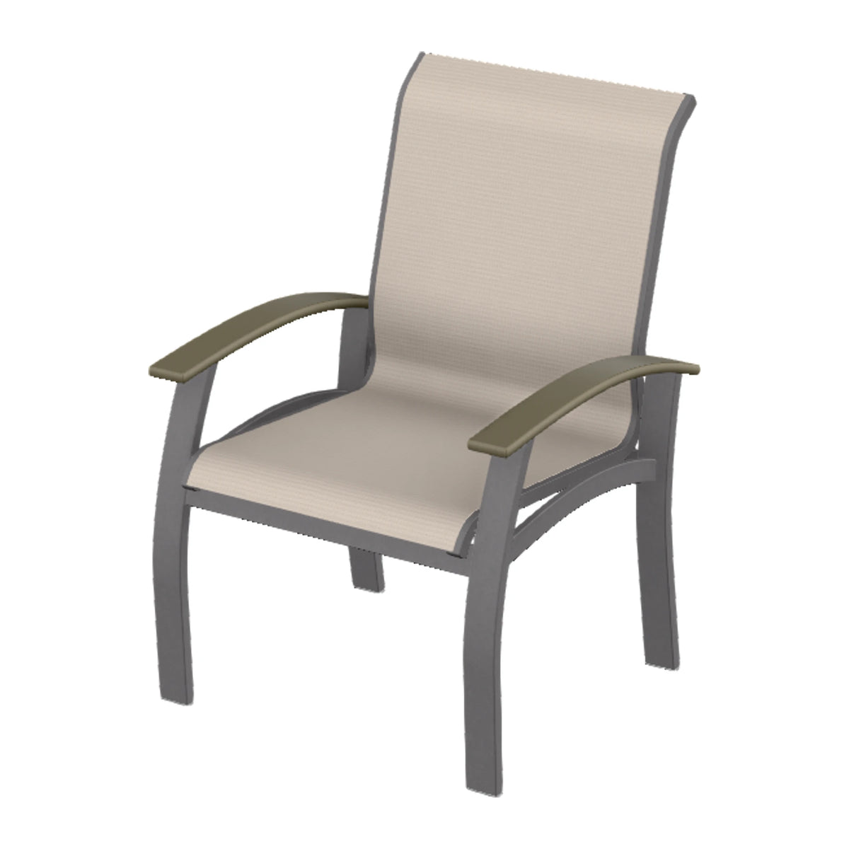 Belle Isle Sling Dining Armchair — Graphite Txt PC / Beachwood Accents