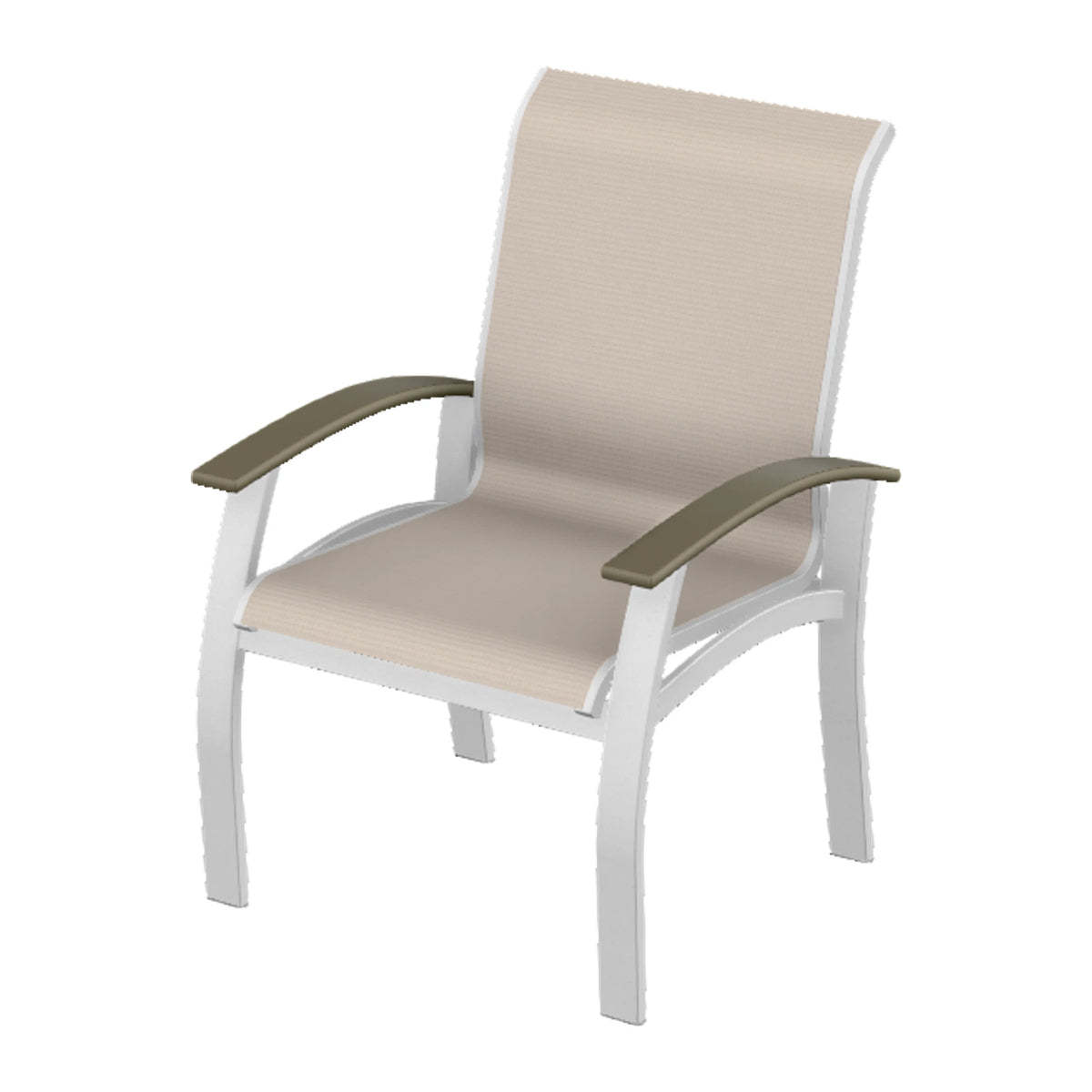 Belle Isle Sling Dining Armchair — White Txt PC / Beachwood Accents