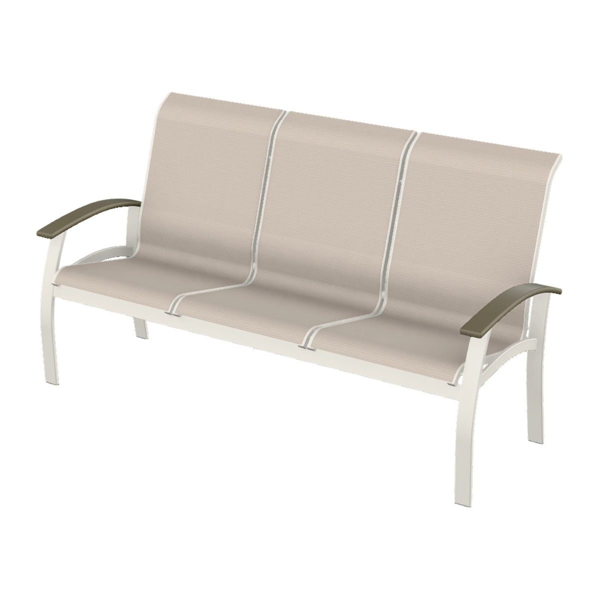 Belle Isle Sling Sofa — Snow PC / Beachwood Accents