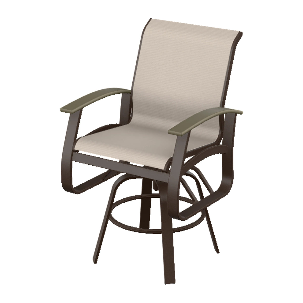 Belle Isle Sling Balcony Swivel Chair — Kona PC / Beachwood Accents
