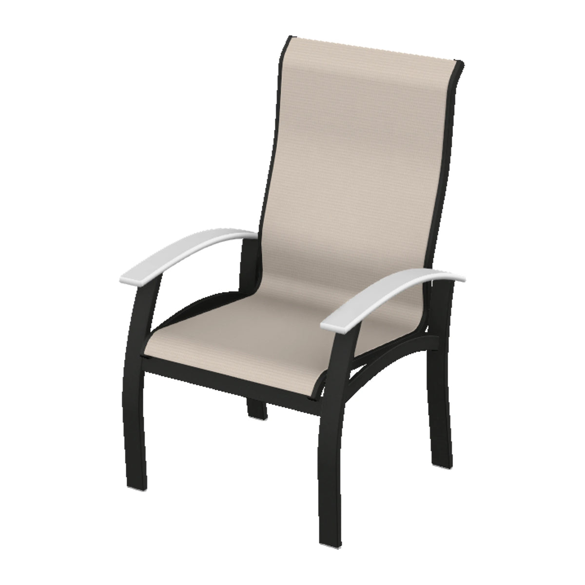 Belle Isle Sling Supreme Height Armchair — Black PC / Snow Accents