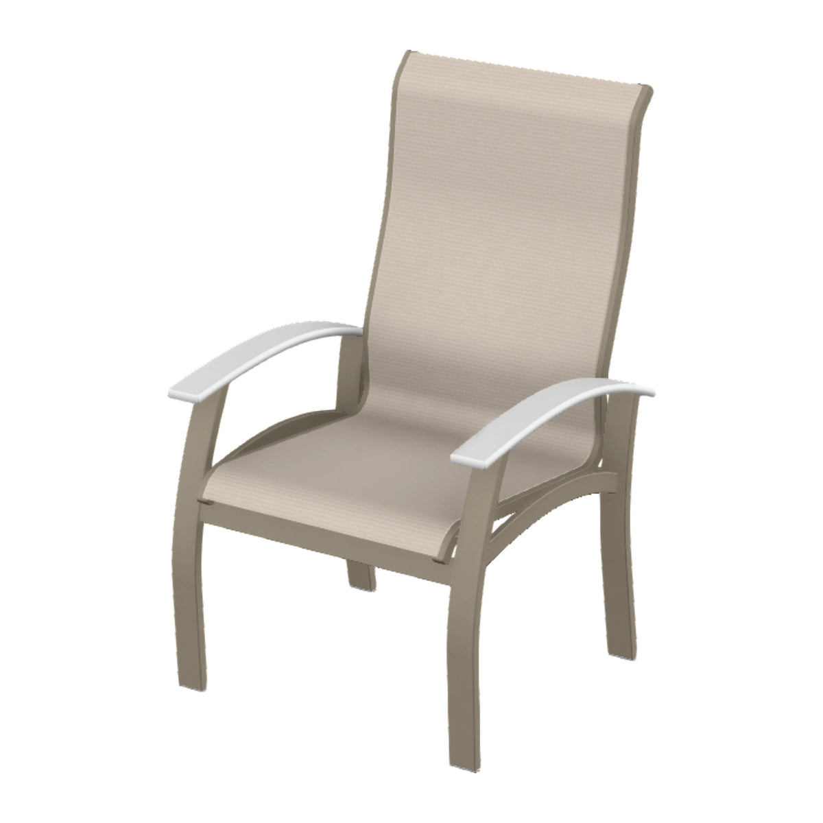 Belle Isle Sling Supreme Height Armchair — Storm PC / Snow Accents