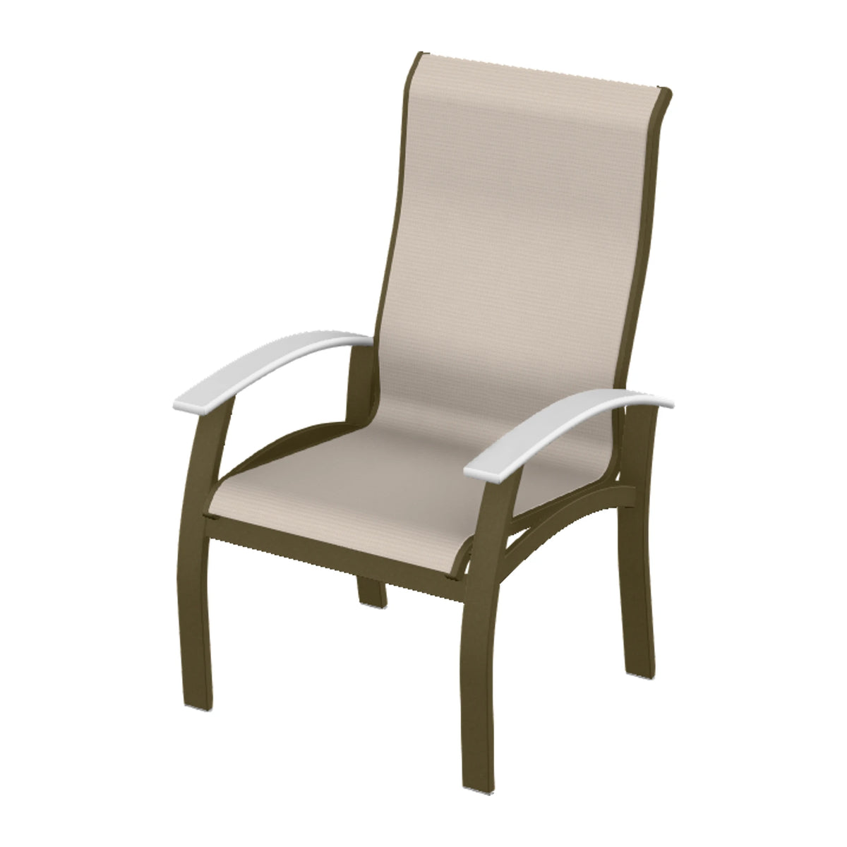 Belle Isle Sling Supreme Height Armchair — Beachwood PC / Snow Accents